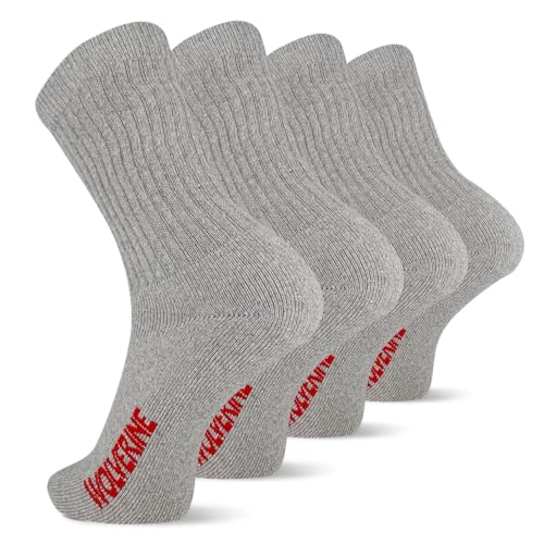 Wolverine Men's Cotton Boot Crew Socks with Breathable Cotton Cushioning (4 Pairs)2