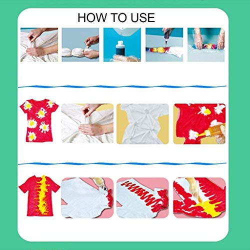 Shan-S 10 Bottles One-Step Tie-Dye Kit, Fabric Textile Paints Colorful Tie Dying Sets, 10 Colors Dyes Permanent Paint for DIY Arts Clothes Fabric Party Supplies