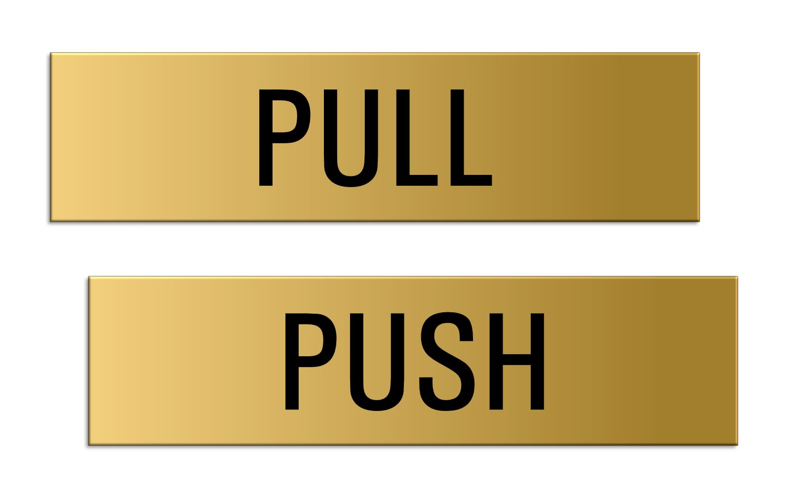 Push Pull Signs Set of 2 aluminum gold 160x40 mm self-adhesive
