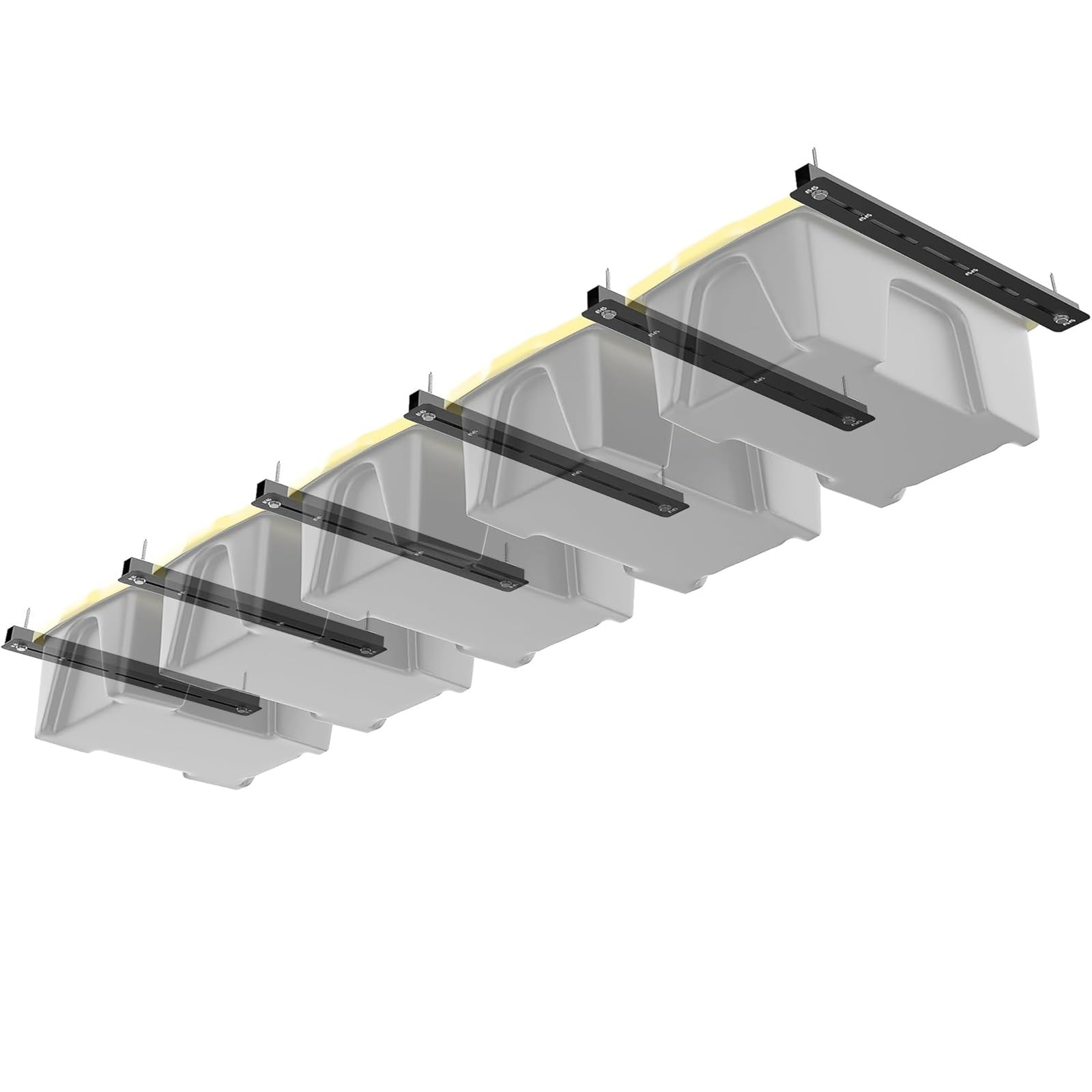 Gr8 Home Overhead Storage Bin Rack Brackets - Metal - Black - For Garage & Workshop