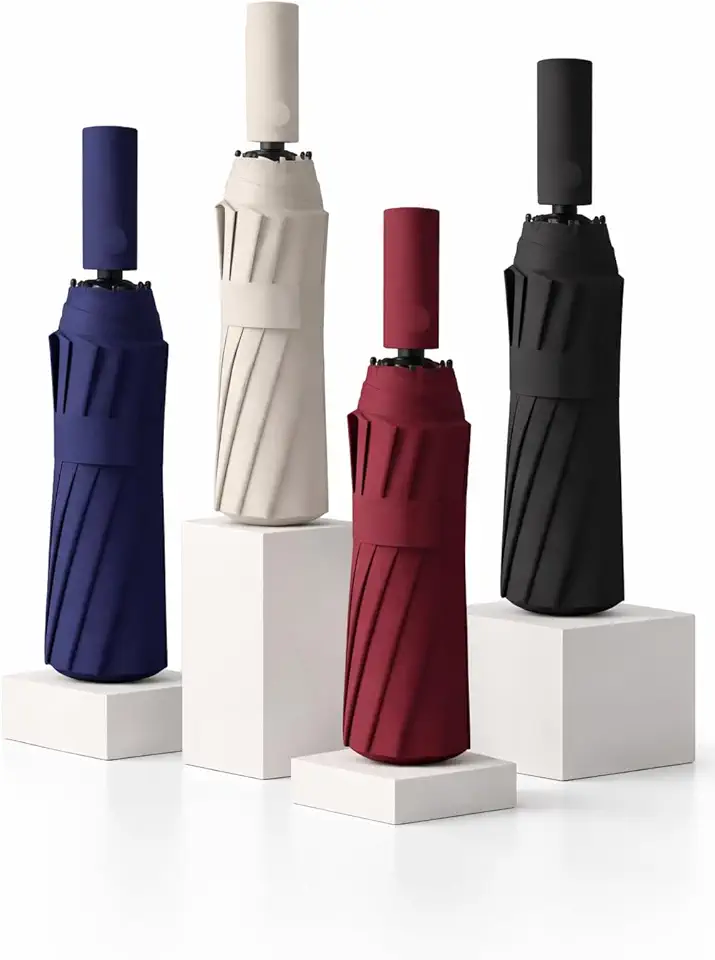 Guarda Chuva Automático Abre E Fecha Reforçado Contra Vento Proteção Solar Blackout