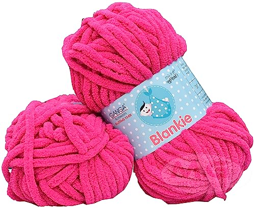 Image of M.G Enterprise Knitting Yarn Thick Chunky Wool, Blankie Magenta 400 GMS Best Used with Knitting Needles-Ue Art-Adhf