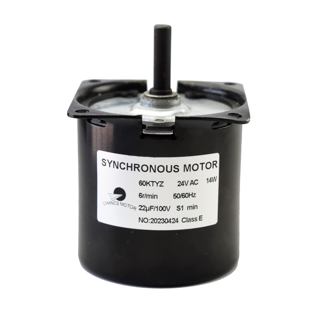 CHANCS 60KTYZ Permanent Magnet Synchronous Gear Motor 24V AC 14W 6RPM CW/CCW Mini Gearbox Electric Reduction Motor for Barbecue Equipment