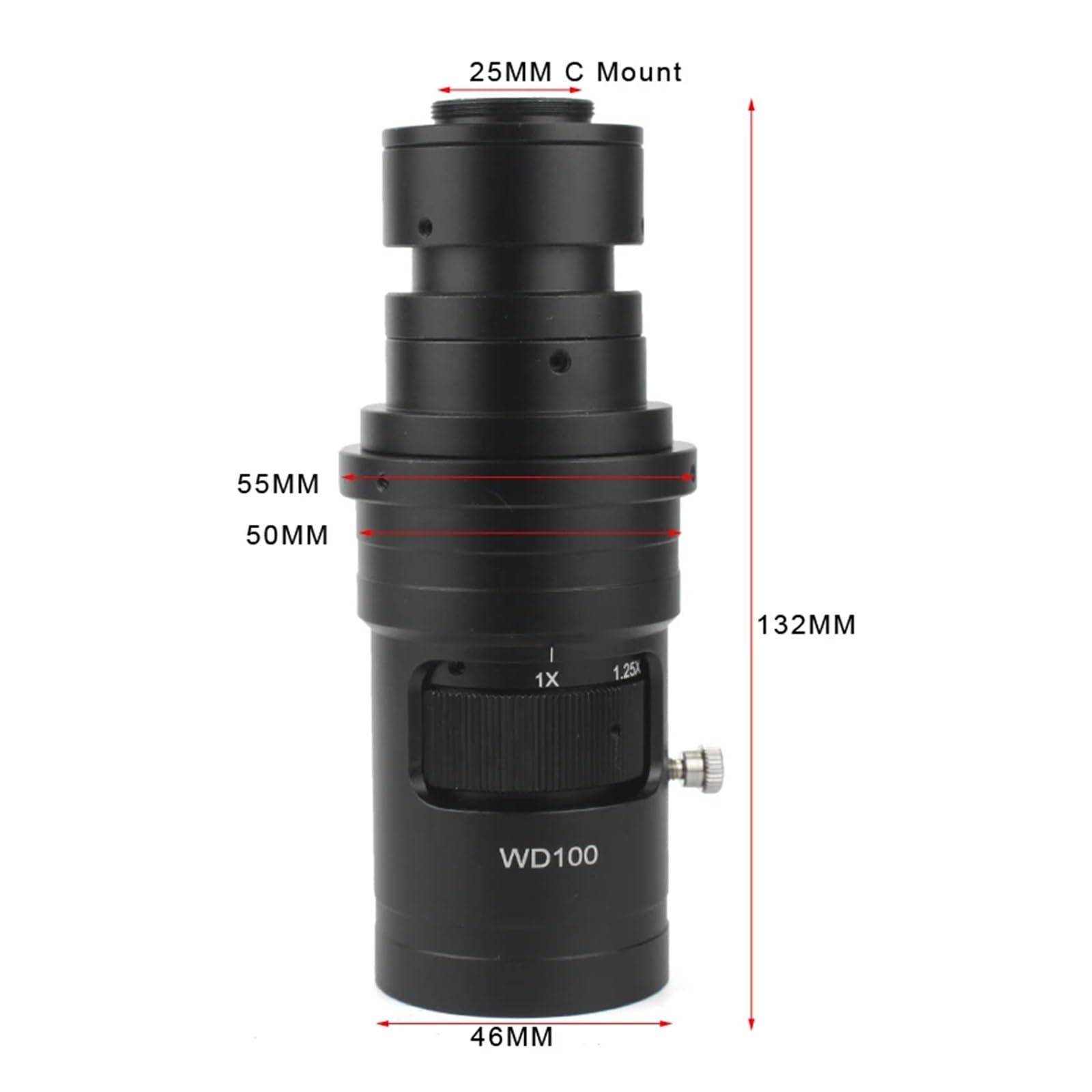 Adjustable Magnification 100X 130X 180X 200X 300X 360X 500X Zoom C Mount Lens For HDM/I VGA USB Industry Video Microscope Camera