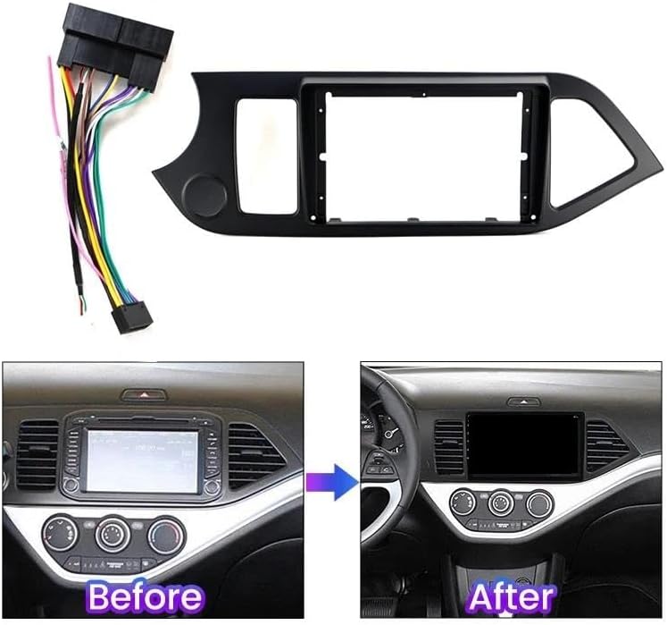 ラジオパネルフェイシア に適合する キア ピカント モーニング 2011+ 9 インチ カーレディオ フェイシア フレーム オーディ