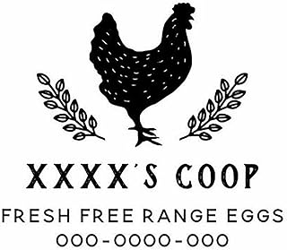 Personalized Stamps Chicken Coop Egg Holder Dates Stamps Rustic Botanical Chicken Farm Egg Rubber Stamp Egg Cartons Chicken Coop Accessories Date Stamp