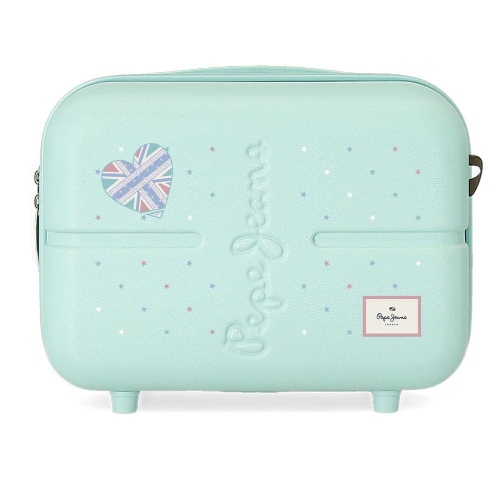 Pepe Jeans Nerea Adaptable Toiletry Bag with Blue Shoulder Strap 29x21x15 cm Rigid ABS 9.14L 2.52 kgs