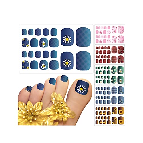 ZITIANY Toe Nail Art Stickers, Self Adhesive Nail Sticker Decals, Manicure Self Adhesive Tools Tips Polish Nail Accessories Nail Art Stickers for Women Girls Party Supply