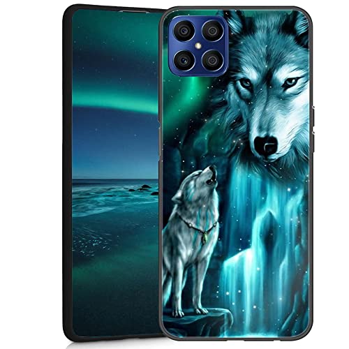 Seeya Coque pour Honor X8 étui en Silicone de Protection TPU Bumper Cover Antichoc Ultra Mince Fine Case avec Motif Aurora Loup pour Honor X8 Cover