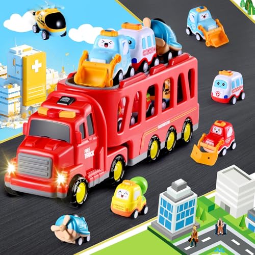 Fire Toy for Boys and Girls Aged 3 4 5 6 Years - 7-in-1 Transport Trolley for Toddlers from 1 to 3 Years, Christmas and Birthday Gifts - Age 3 to 9 Years — view 3