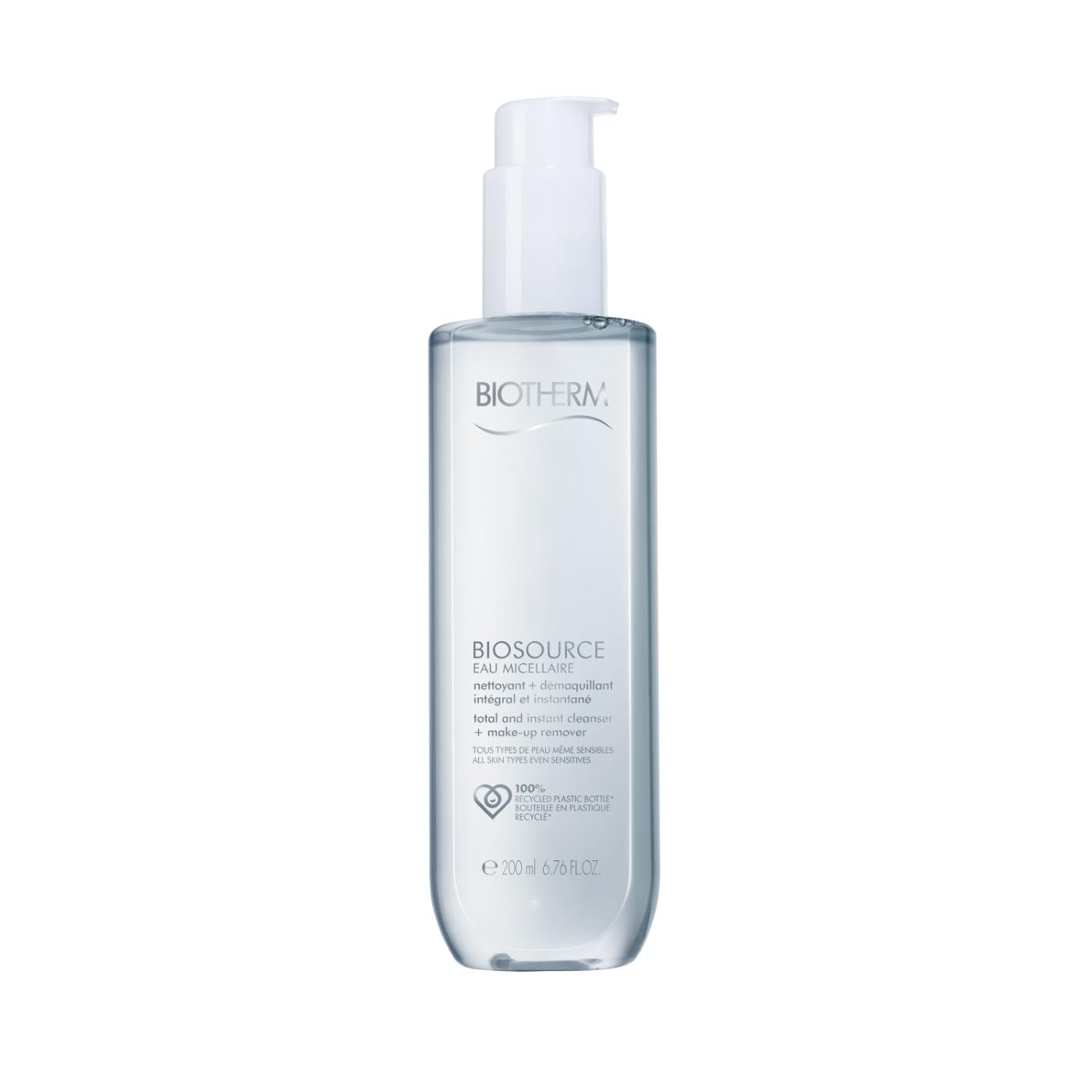 BIOTHERM - Biosource Eau Micellaire - Démaquillant Visage et Yeux - Tous Types de Peaux
