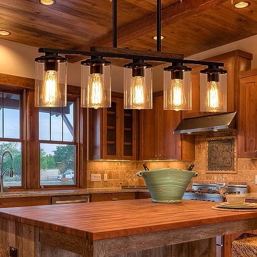 5Light Dining Room Light Fixture,Kitchen Island Lighting Farmhouse