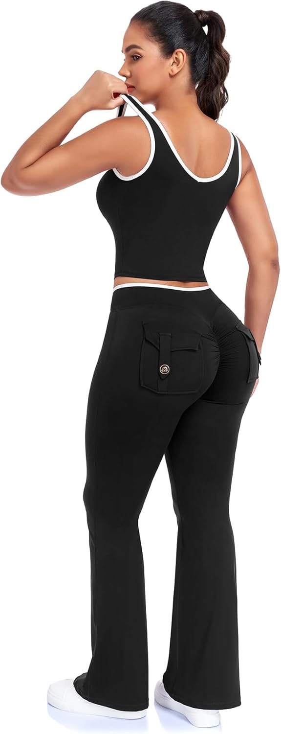 SEASUM Women's Backless Longline Sports Crop Tank Top-Removable Pads Contrast Binding for Gym Workouts - Image 4