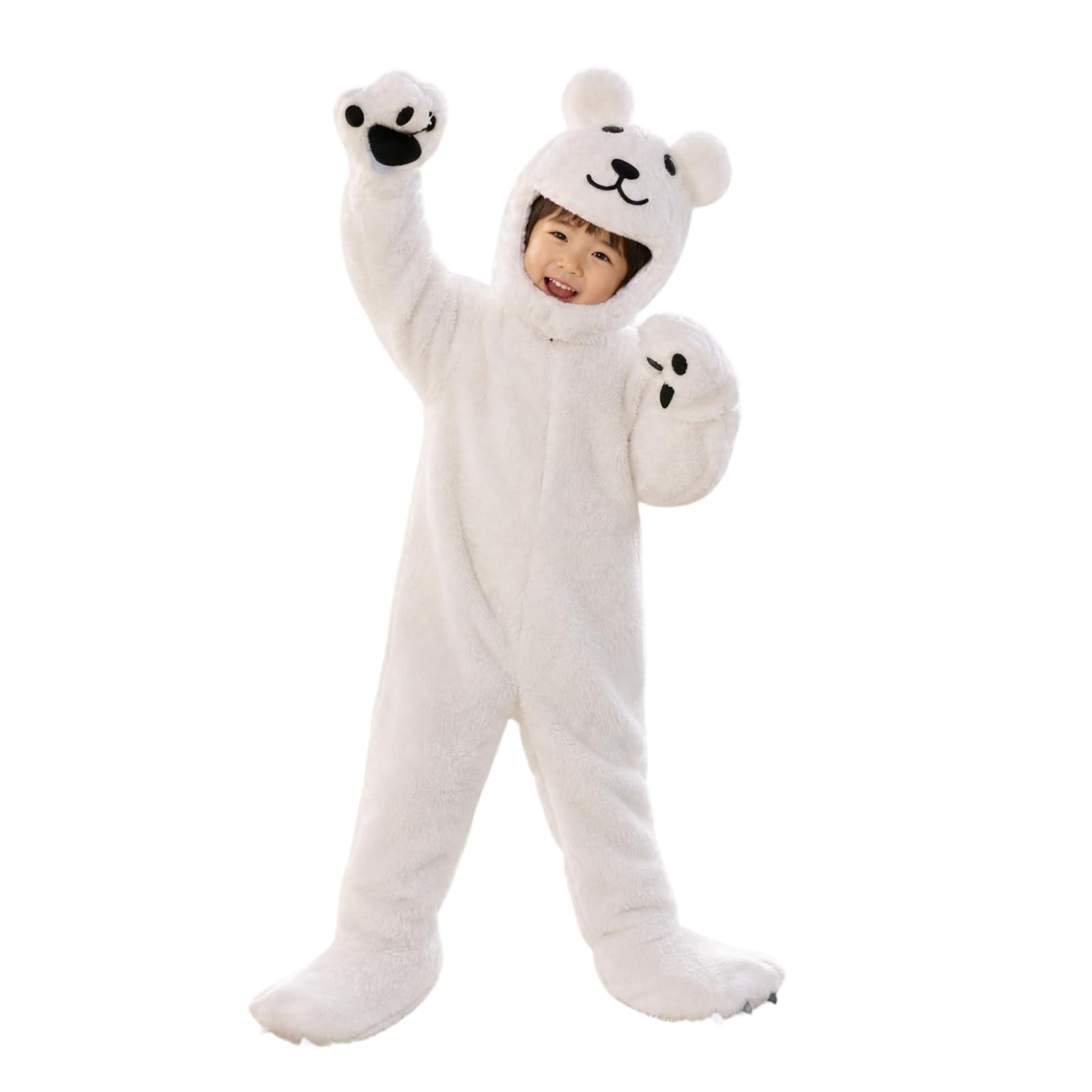 Tuta Completa da Orso con Guanti Soffice Costume da Orso Peloso Costume con Berretto e Copripiedi per Carnevale, Spettacoli Teatrali