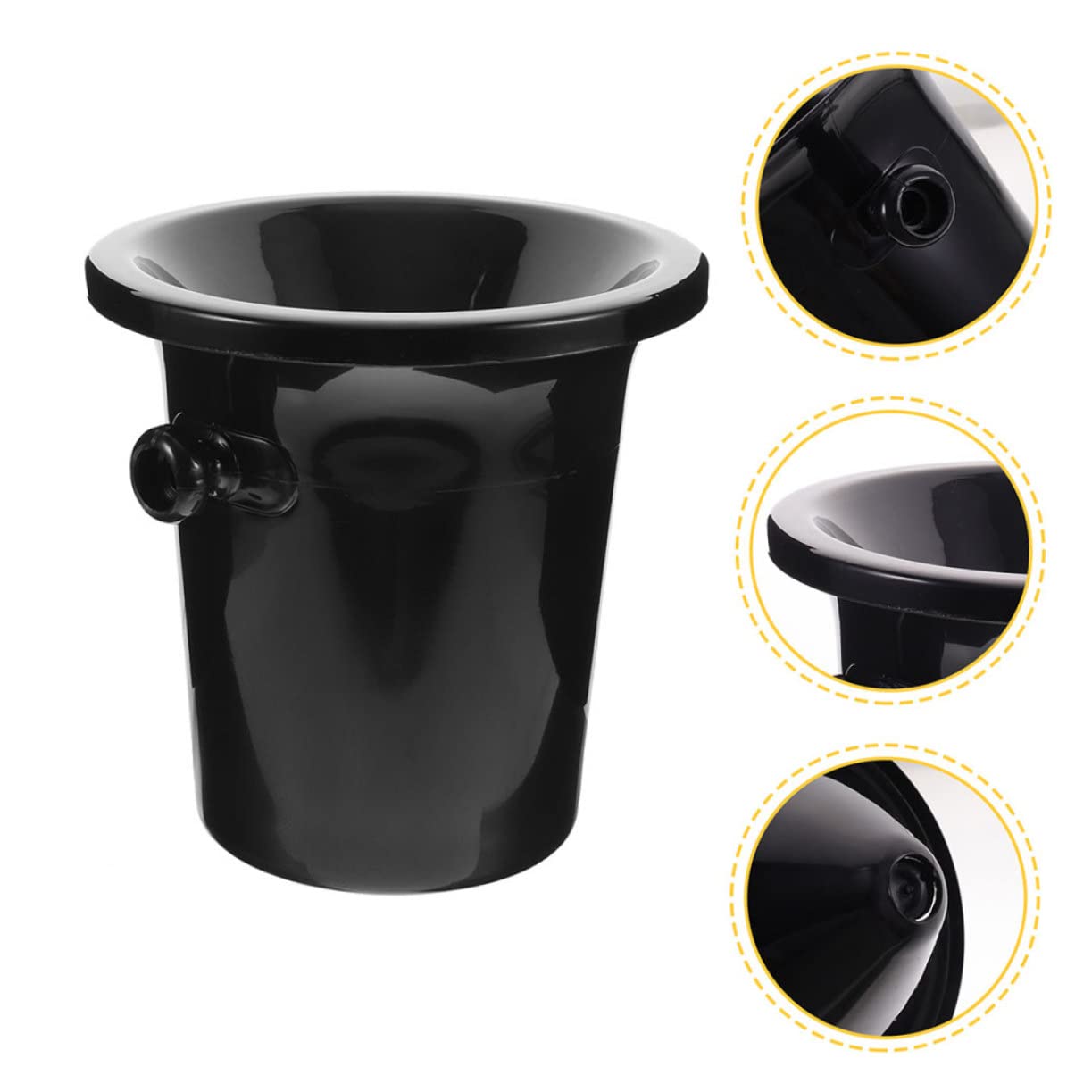 Secchielli Sputacchiere per Vino 2 Pezzi in Plastica Nera | Botte per Degustazioni, Cestello Vino Funzione Ghiaccio e Cubetti, Festival Birra Decor per Cantine ed Esposizioni