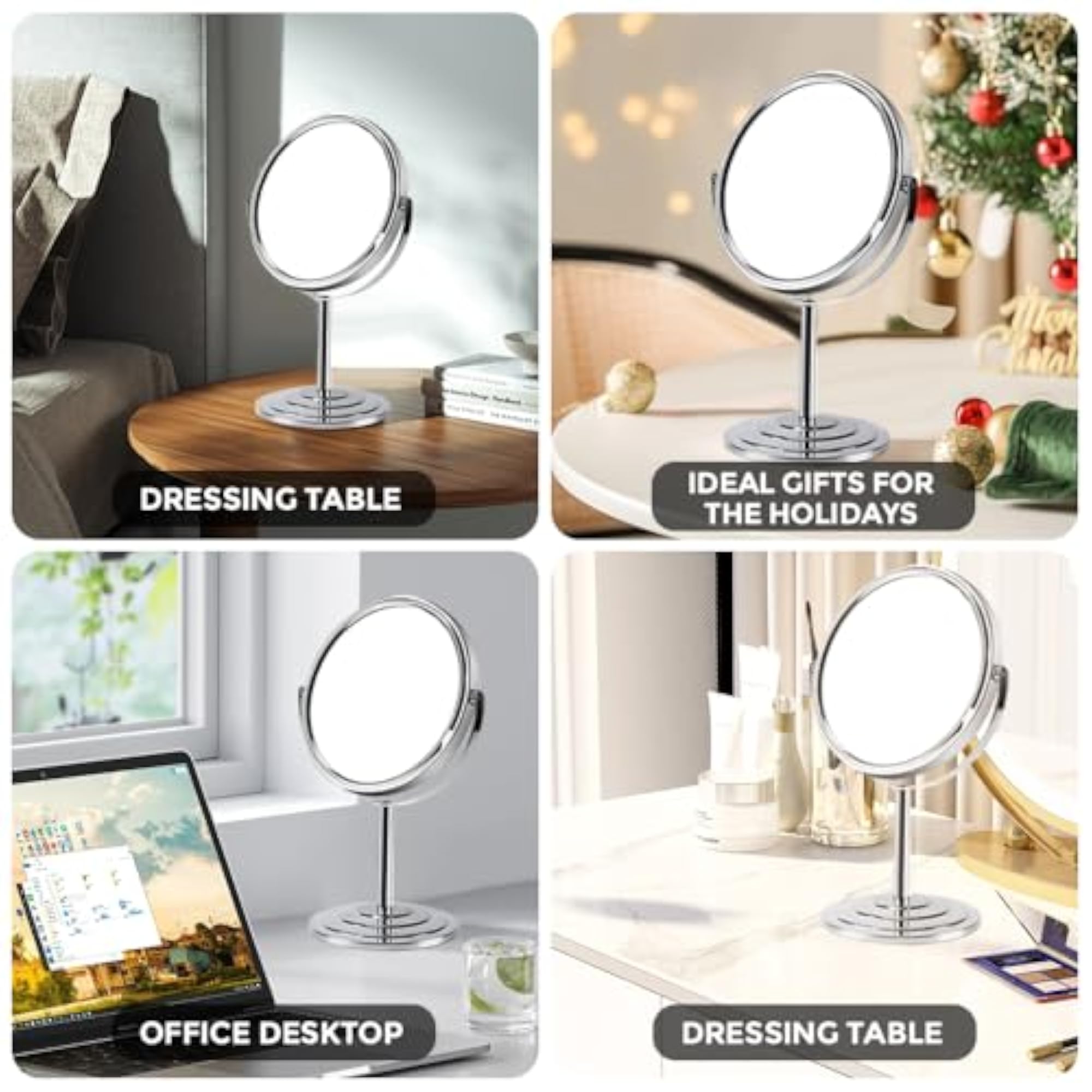 Double Sided Vanity Tabletop Mirror, Travel Essential