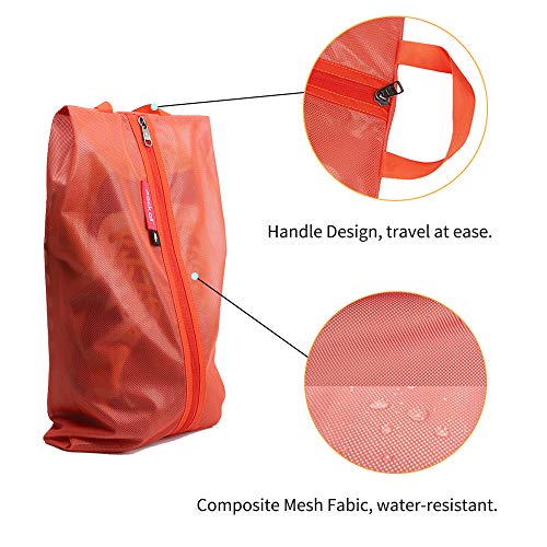Image of pack all Shoe Bag for Travel, Water-Resistant Shoe Pouch for Gym, Odor-Resistant Soccer Cleats Bag for Sport (Orange, 1-Pack)