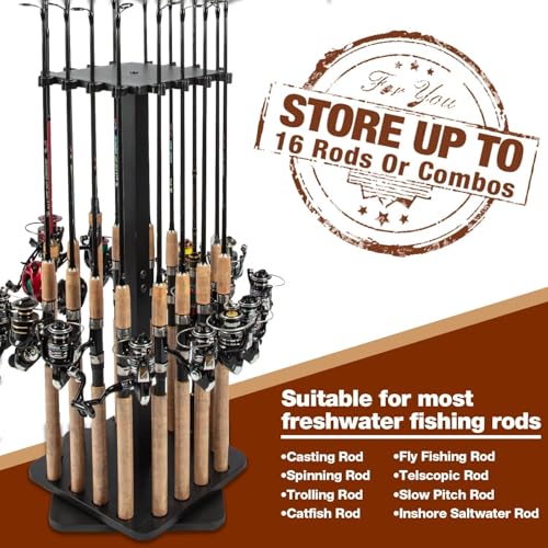 image for Ghosthorn Fishing Rod Holders for Garage 360 Degree Rotating Fishing P