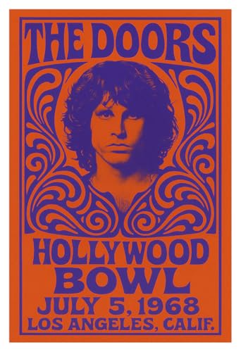 The Doors Poster, Concert at the Hollywood Bowl, Jim Morrison, July 5th, 1968, Los Angeles, California, Art Print