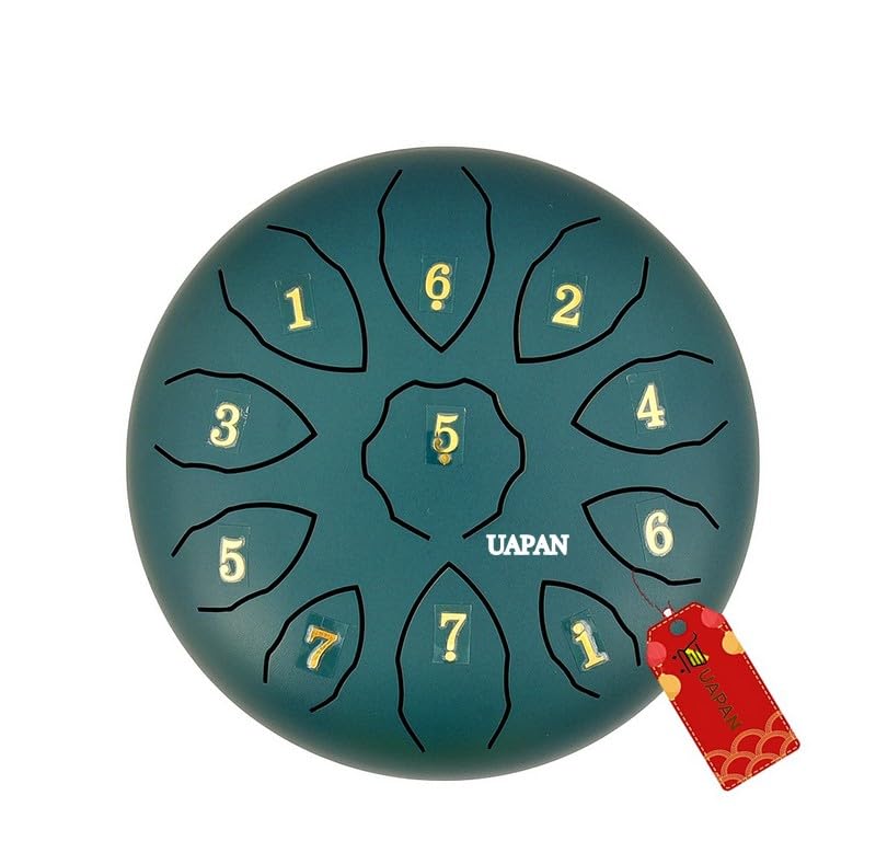 UAPAN Steel Tongue Drum 11 Note, 8 inch Percussion Instrument Handpan Drum with Bag, Music Book and Mallets for Kids and Adults Meditation Musical Education Concert Mind Healing Yoga-image-3