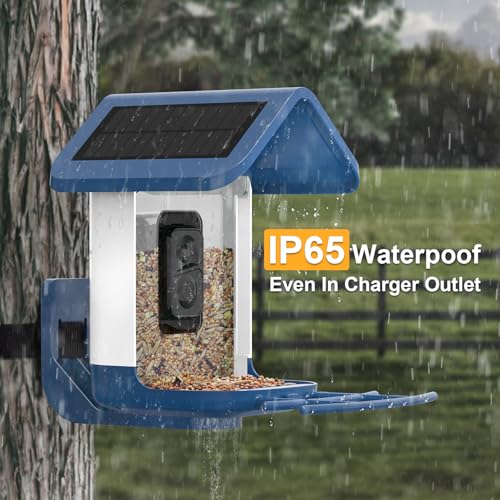 Bird Feeder with Camera Solar Powered : Smart Camera Bird Feeder 2K Live Feed Cam for Outdoor Backyard - AI Identify Auto Capture Videos Pictures, Gifts for Birdlover Mom Dad, 2.4GHz WiFi - Image 5