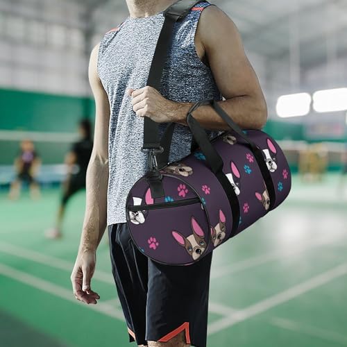 Sac de sport bouledogue 45x23x23cm pour gym et voyage
