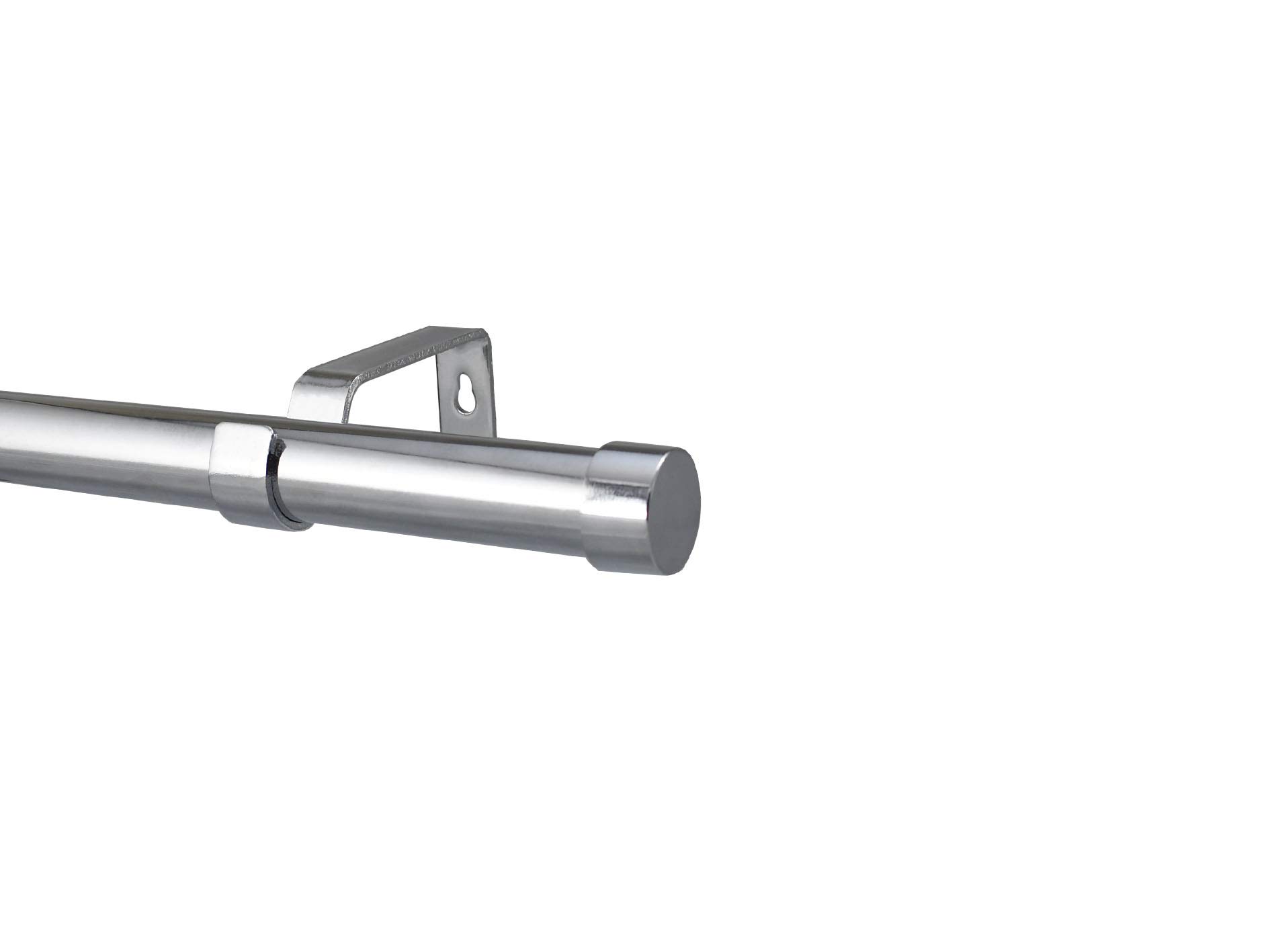 YHO Chrome Extendable Metal Curtain Pole Rod Various Finials 19mm & 28mm Diameter (Riga Without Rings, 28mm 2m - 3m Extendable)