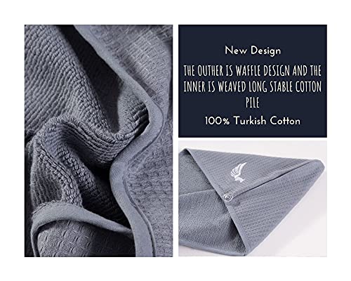 Selarus 100% Turkish Cotton Hair Towel Wrap For Women,Non Microfiber,Super Absorbent,Antifrizz,Plopping Hair Drying Waffle Bath Towels For Curly,Long&Thick Hairs,Turban Head Wrap,1Pack10X26Inc #TOP4