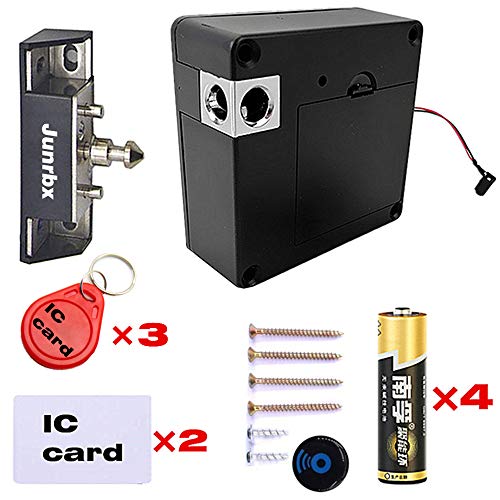 RFID Locks for Cabinets Hidden DIY Lock,Electronic Cabinet Lock, 【with Battery】，Punch-Free，for Wooden lockers