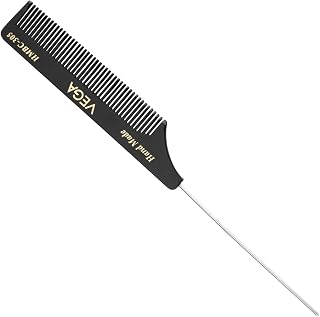 Vega Rat /Tail Hair Comb with Steel Pin for Hair Styling, Sectioning, Coloring & Parting | Professional Salon Comb for Men... Price In India