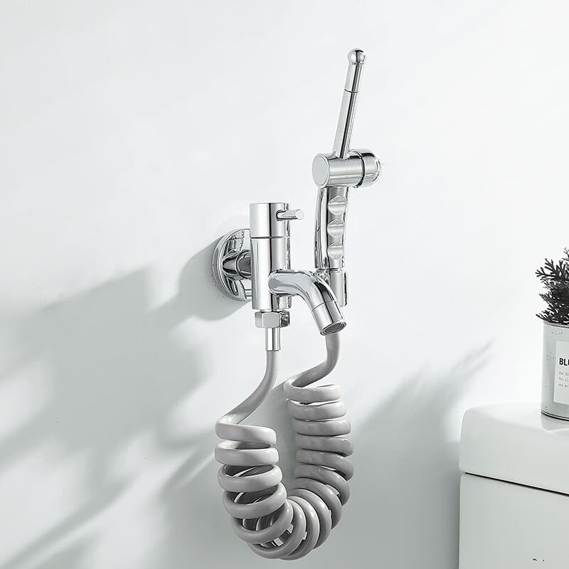 Ducha higienica et robinet de bidet eau froide avec vanne d'angle murale
