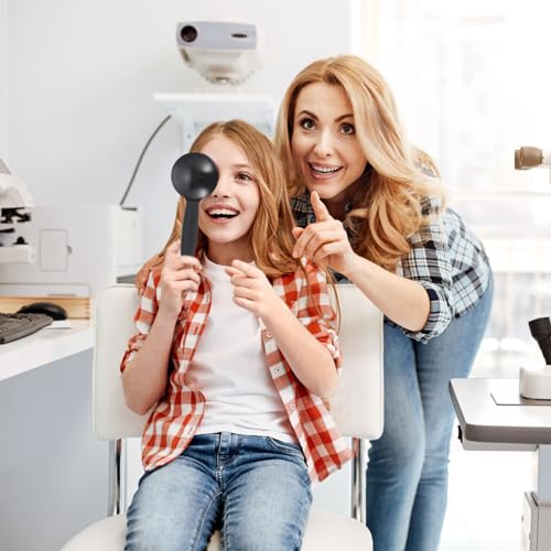 Image of Optometry Mask Eye Occluder Paddle Handheld Eye Exam Tool for Pediatric and Optical Screening 2 Pieces