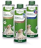 ole's hundehaus 100% NATÜRLICH: Reines Öl ohne Zusätze für alle Rassen und Größen sowie für jegliches Alter (Junior, Adult, Senior) geeignet. Perfekt zum Barfen für Hunde oder Katzen. Einfache und effektive Anwendung mit hoher Akzeptanz