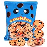 Civaner Cookies Plush Pillow, Kawaii Room Decor, 8 Cookies in 1 Bag