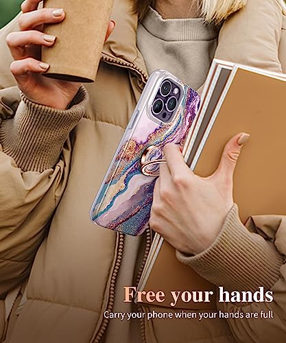Gviewin Marble Cell Phone Ring Holder, Metal Kickstand Grip For Magnetic Car Mount Compatible With Iphone 14 Pro Max/14 Plus/13/12 Series & Galaxy S22/S23 Ultra And Other Smartphones (Dreamland River) #TOP5