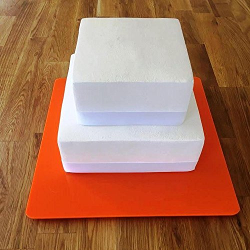Square Cake Board by Super Cool Creations - Orange, 7 in