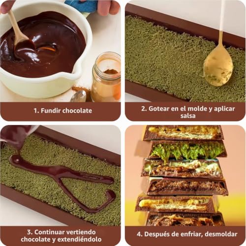 Miniatura 7 de 2 Piezas Molde De Silicona Para Dubai Chocolate, Moldes Para Barra De Chocolate Profundos De Silicona Sin Bpa, Solicite Azúcar, Chocolate, Helado, Pastel