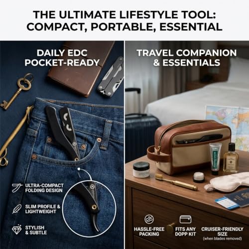 Image of Barber Shaving Razor for Men | Chotu angry Pocket Ready and travel companion 5 Inch Size (Chotu angry)