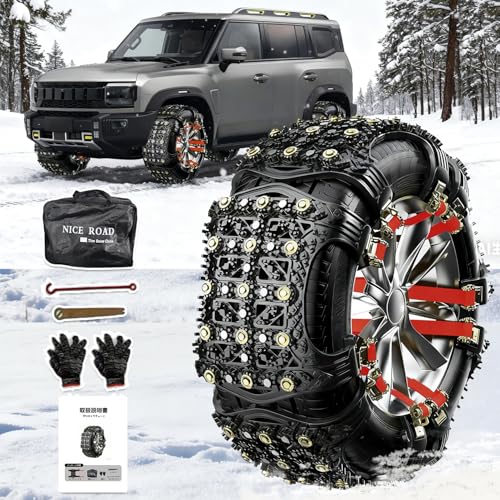 SMARTABL タイヤチェーン 非金属 スノーチェーン 軽自動車 6本入り 155mm-265mm/R12-R19対応 取付簡単 ジャッキアップ不要 軽自動車タイヤチェーン 滑り止めチェーン チェーン規制適応 乗用車 雪対策