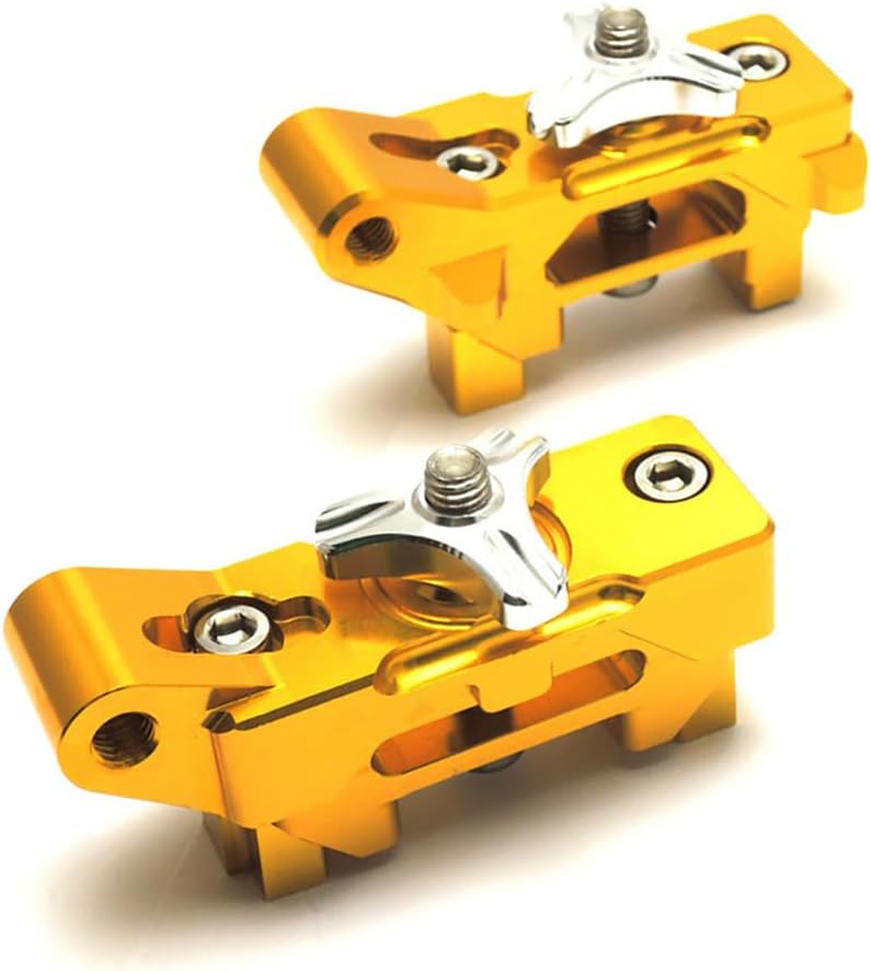 Pair CNC Aluminum Motorcycle Rear Axle Spindle Chain Adjuster Tensioners Blocks Kit for Yama' MT07 MT-07 2013-2018 FZ 07 FZ-07 2015-2018 Accessories (Gold)