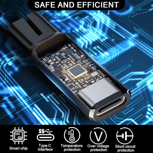 Laderadapter voor Phillips OneBlade QP2734, QP2724, QP2824, QP2834, QP4631, MG5910, MG7910, MG9510, QP1924, QP1324, USB-C Shaver Trimmer, oplader, converter, compatibel met Philipp - Afbeelding 4