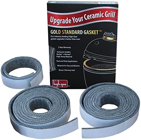 High-Que Gold Standard Nomex and Kevlar Gasket, Replacement for Kamado Joe Classic Grill High-Heat 12' Gasket Seal, 2-Year Warranty, Made in USA