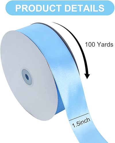 Vista 128 de TONIFUL - Listón de satén de color liso, para envolver regalos, sillas, día de San Valentín, boda, fiesta de cumpleaños, cabello, costura floral, 1