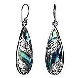 Echtes Abalone Perlmutt ISLAND PIERCINGS 925er Silber und Abalone Perlmutt Ohrringe Hänger Tropfen SER332