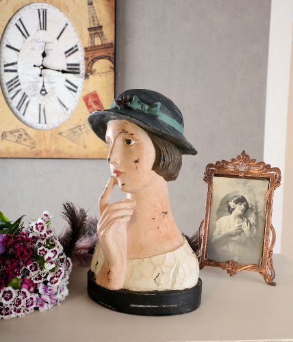 Woman's Bust Decorative Art Deco Shabby Chic Antique Palazzo Exclusive