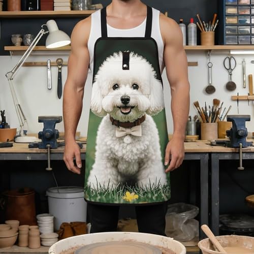 Delantal de trabajo con diseño de perro Bichon Frise miniatura 4