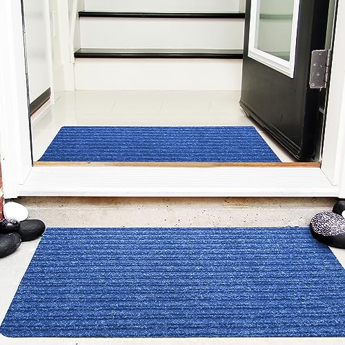 Nuanchu Large Semi Finished Outdoor Mat 16 X 79 Inch Waterproof Carpet Roll Narrow Door Mat Long Front Rug Non Slip Mats For Bathroom Entryway Indoor Outdoor (Blue,1 Roll) #TOP1