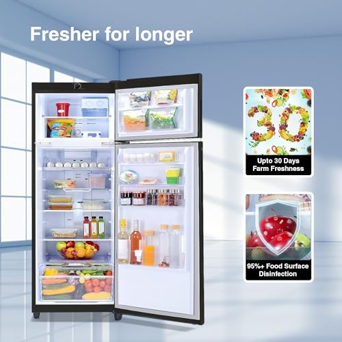Image of Godrej Edge 294 L 2 Star With 95%+ Food Surface Disinfection with Nano Shield Technology Inverter Frost Free Double Door Refrigerator Appliance (RT EONVALOR 310B 25 RCIM JT ST, Jet Steel)