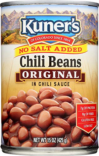 Case of 12 Kuner's Chili Beans in Chili Sauce- No Salt Added-15 oz.