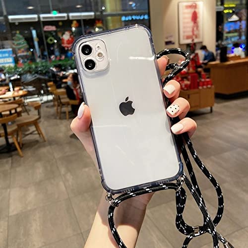 Colar Crossbody Corda Corda Corda Capa de Telefone Transparente Para iPhone 11 12 13 Pro Max XR XS X